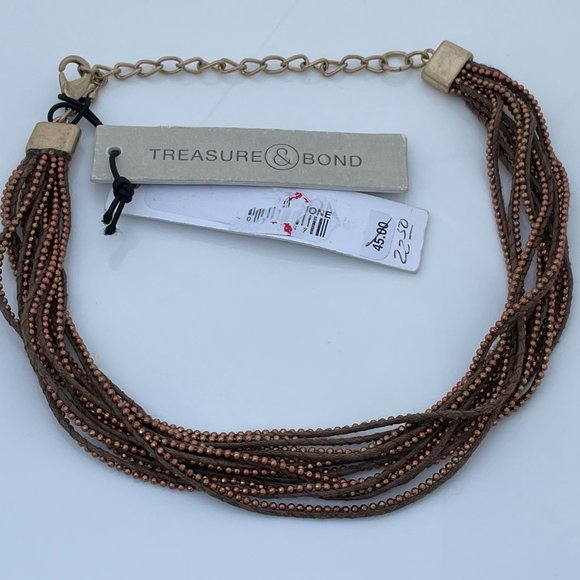 Treasure & Bond Necklaces Gold plated multi rows B - Picture 1 of 6